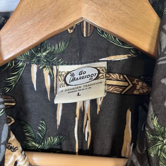Vintage Hawaiian Go Barefoot short sleeve Button up Shirt USA Made - Mens Large - Picture 4 of 6